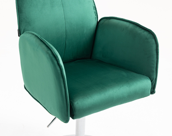 HR280N Sötétzöld Modern Velúr Szék Krómozott lábbal