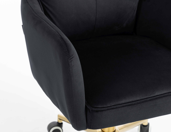 HR250K Fekete modern velúr szék arany lábbal