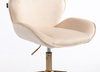 HR350K Krémszínű modern velúr szék arany lábbal