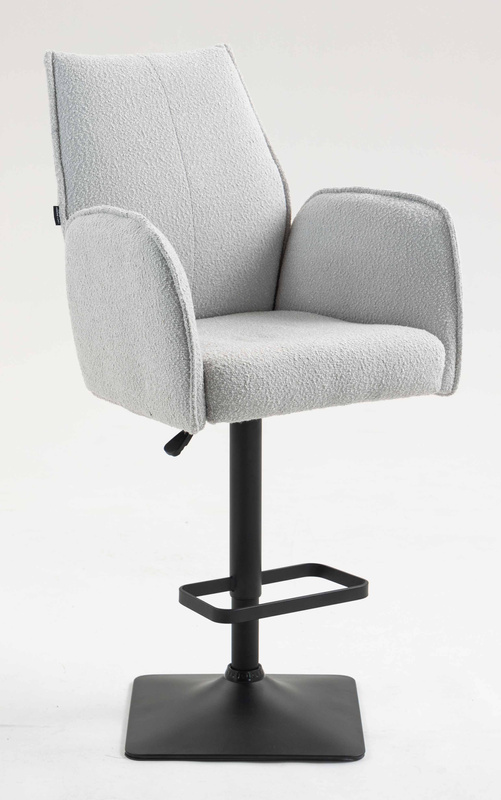 HR280KW Szürke modern boucle szék fekete lábbal