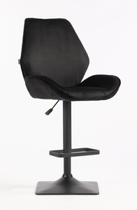 HR350KW Fekete modern velúr szék fekete lábbal