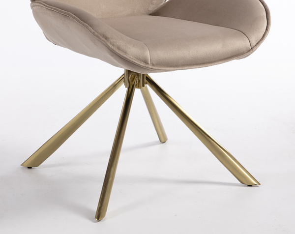 HR350 CSILLAGLÁB Latte modern velúr szék arany lábbal