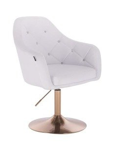 HC830N Fehér modern műbőr szék arany lábbal