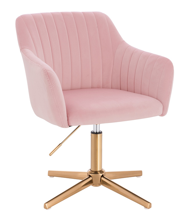 HR190CROSS Púder Rózsaszín Modern Velúr Szék Arany lábbal