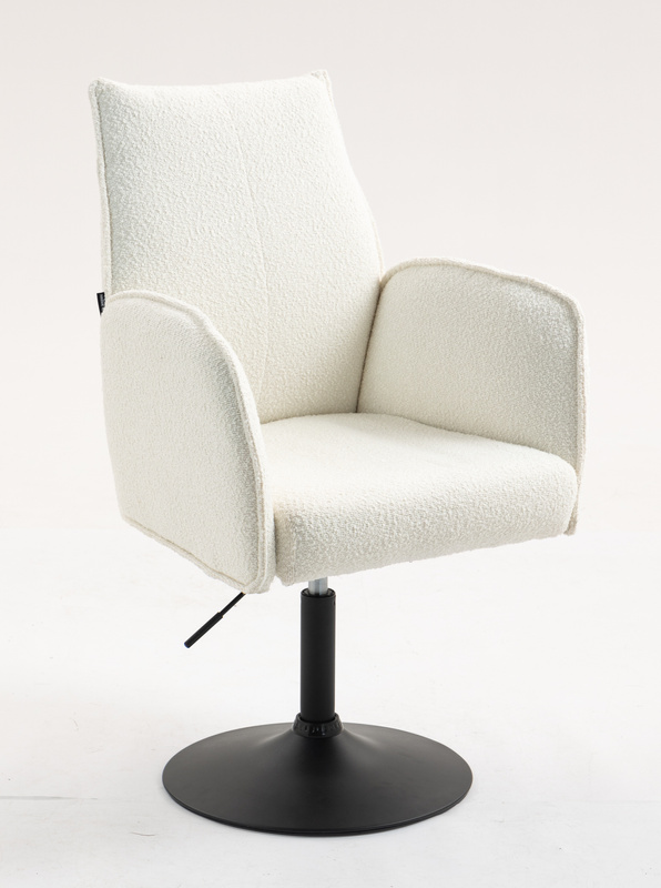 HR280N Krémszínű modern boucle szék fekete lábbal