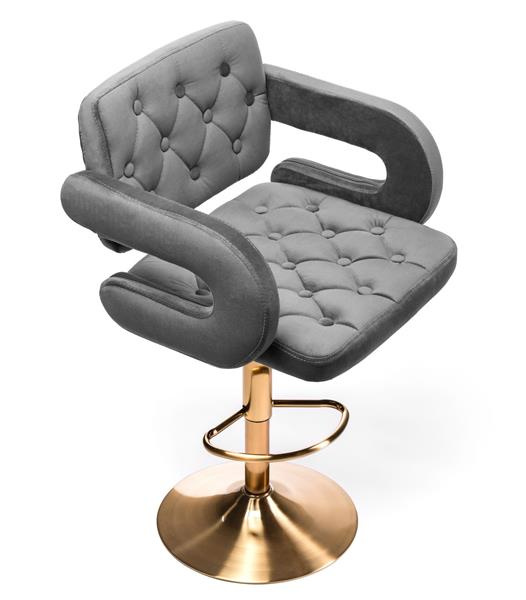 HR8403W Grafit modern velúr szék arany lábbal