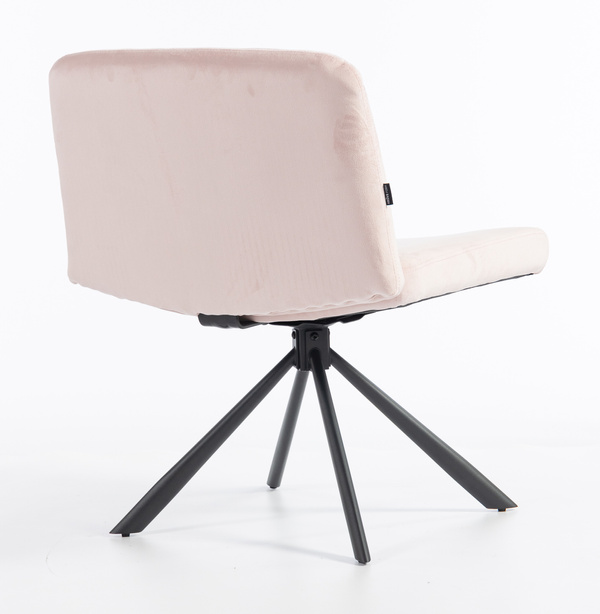 HR150 CSILLAGLÁB Púder Rózsaszín Modern Velúr Szék Fekete lábbal