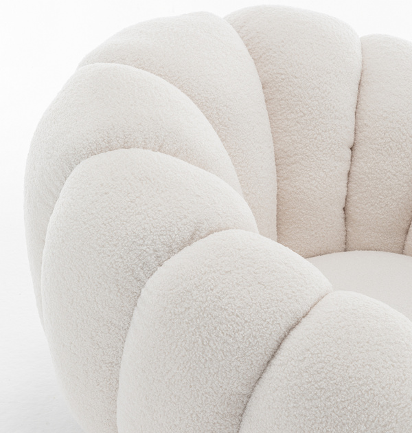 HR9223 Fehér modern boucle szék