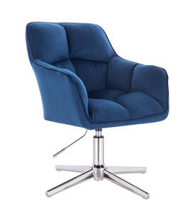 HR550CROSS Tengerkék modern velúr szék krómozott lábbal