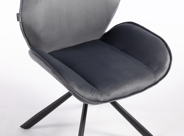 HR350 CSILLAGLÁB Grafit modern velúr szék fekete lábbal