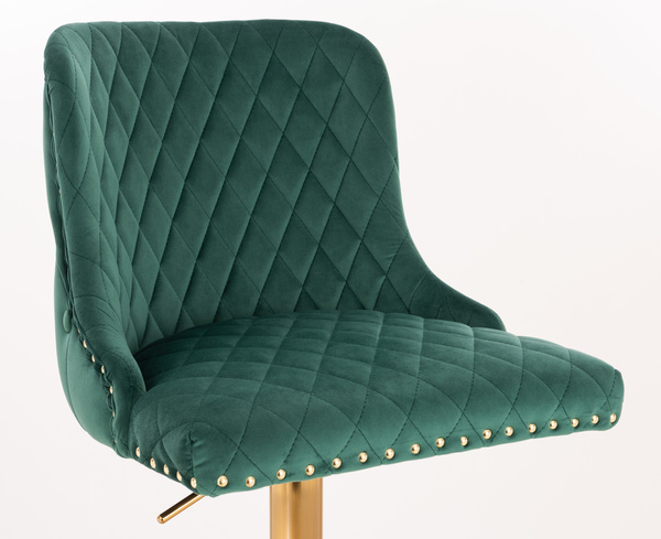 HR940CROSS Sötétzöld Modern Velúr Szék Arany lábbal