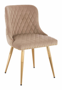 HR940 Szék arany lábakkal Latte velúr