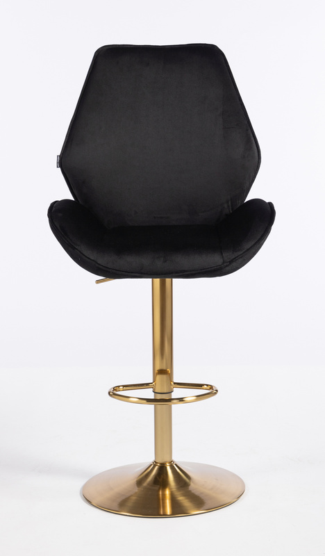 HR350W Fekete modern velúr szék arany lábbal