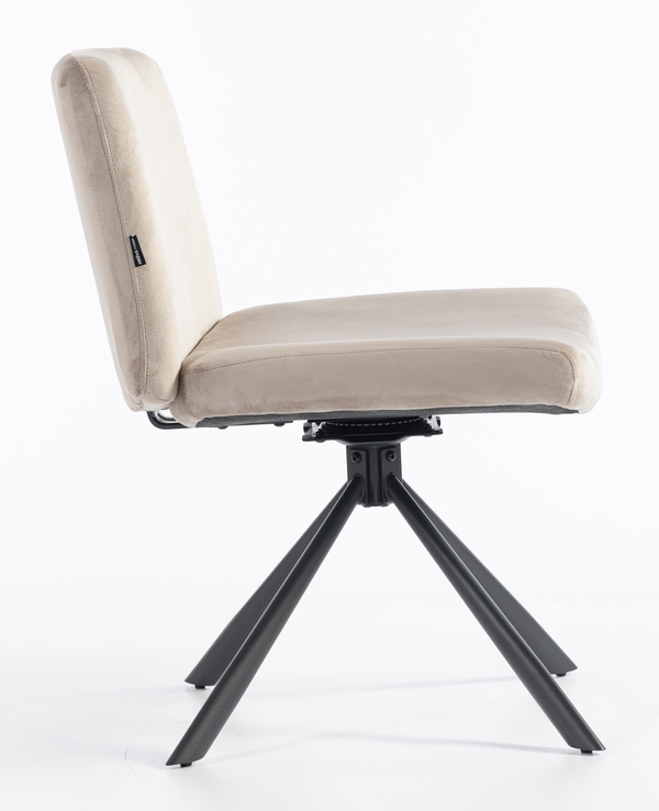 HR150 CSILLAGLÁB Latte Modern Velúr Szék Fekete lábbal