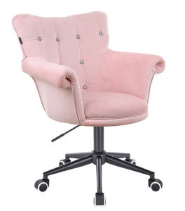 HR804CK Rózsaszín  modern velúr szék fekete lábbal
