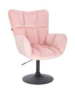 HR650N Púderrózsaszín modern velúr szék fekete lábbal