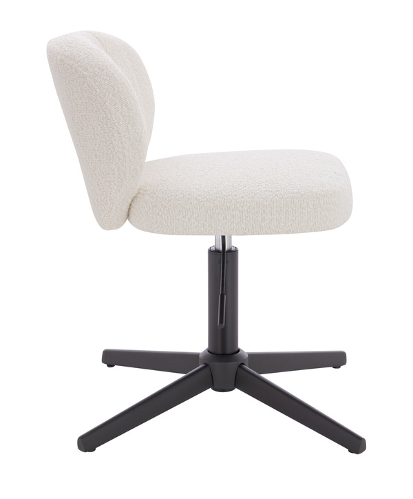 HR193CROSS Krémszínű modern boucle  szék fekete lábbal