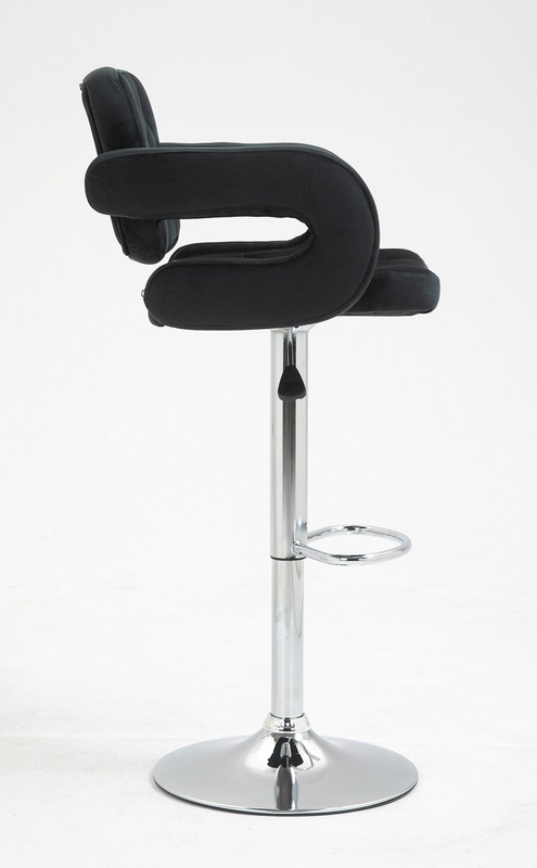 HR8403W Fekete modern velúr szék krómozott lábbal