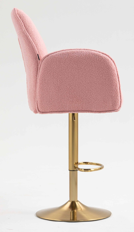 HR280W Púder Rózsaszín modern boucle szék arany lábbal