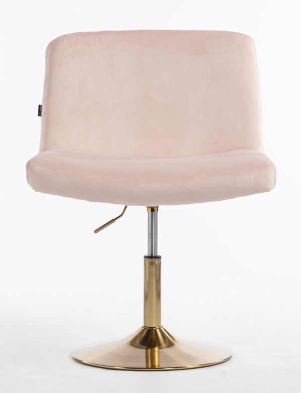 HR150N Púder Rózsaszín Modern Velúr Szék Arany lábbal
