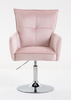 HR250N Púder Rózsaszín modern velúr szék krómozott lábbal