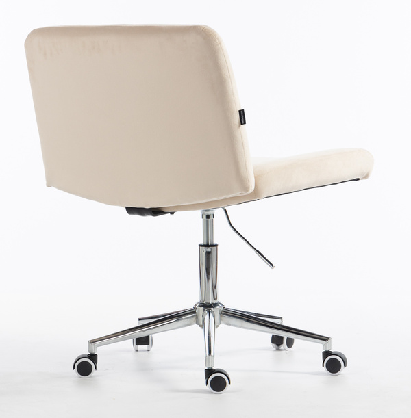 HR150K Krémszínű Modern Velúr Szék Krómozott lábbal