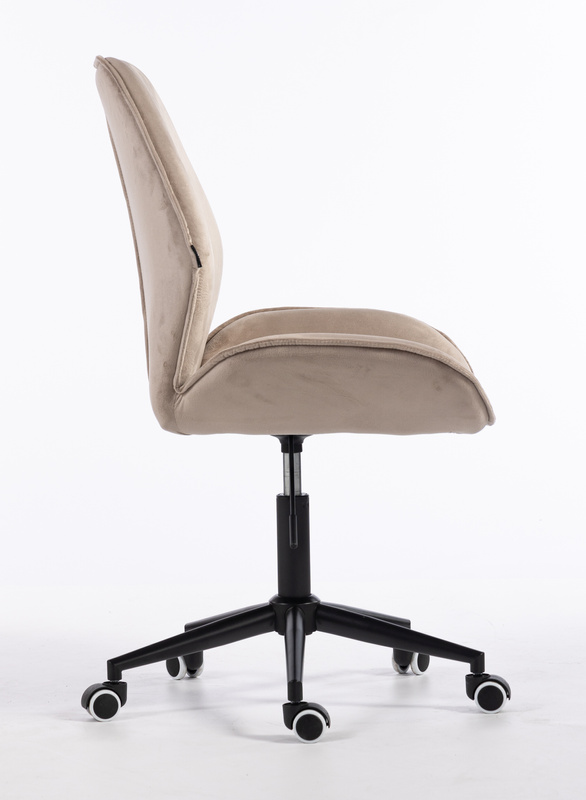 HR350K Latte modern velúr szék fekete lábbal
