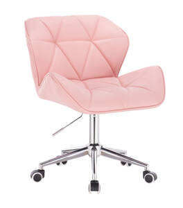 HC111K RÓZSASZÍN MODERN MŰBŐR SZÉK KRÓMOZOTT LÁBBAL
