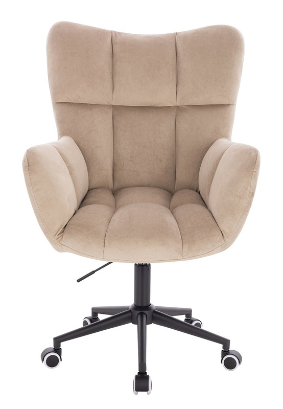 HR650K Latte modern velúr szék fekete lábbal