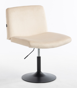 HR150N Krémszínű Modern Velúr Szék Fekete lábbal