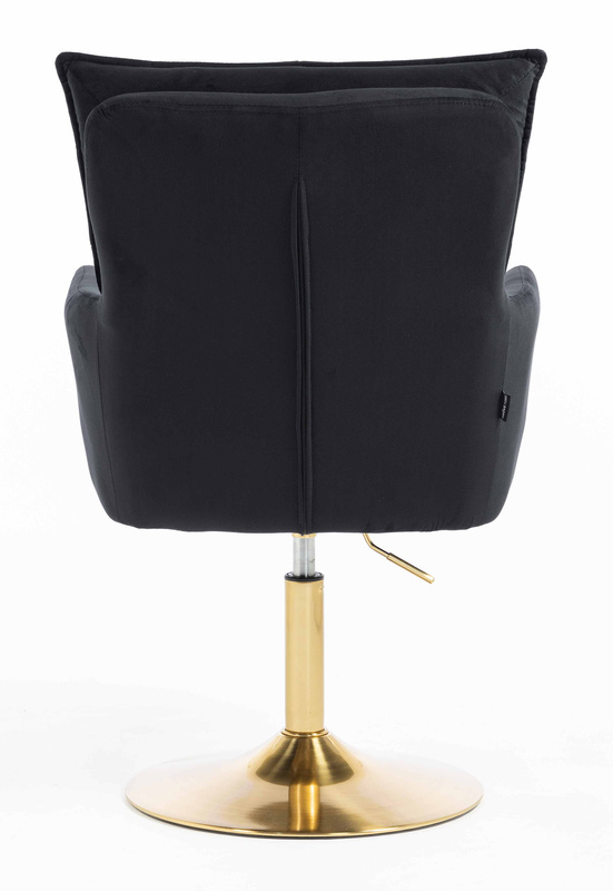 HR250N Fekete modern velúr szék arany lábbal
