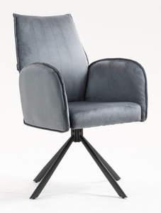 HR280 CSILLAGLÁB Grafit Modern Velúr Szék Fekete lábbal