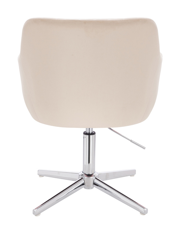 HR190CROSS Krémszínű Modern Velúr Szék Krómozott lábbal