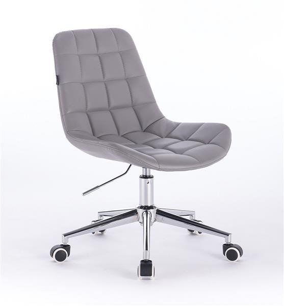 HR590K Szürke modern műbőr szék krómozott lábbal