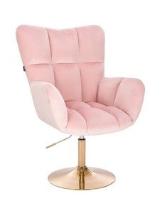 HR650N Púderrózsaszín modern velúr szék arany lábbal
