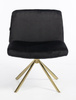 HR150 CSILLAGLÁB Fekete Modern Velúr Szék Arany lábbal