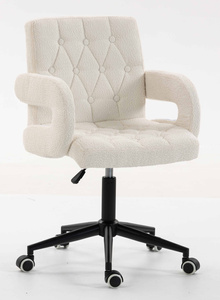 HR8404K Krémszínű Boucle szék fekete lábbal