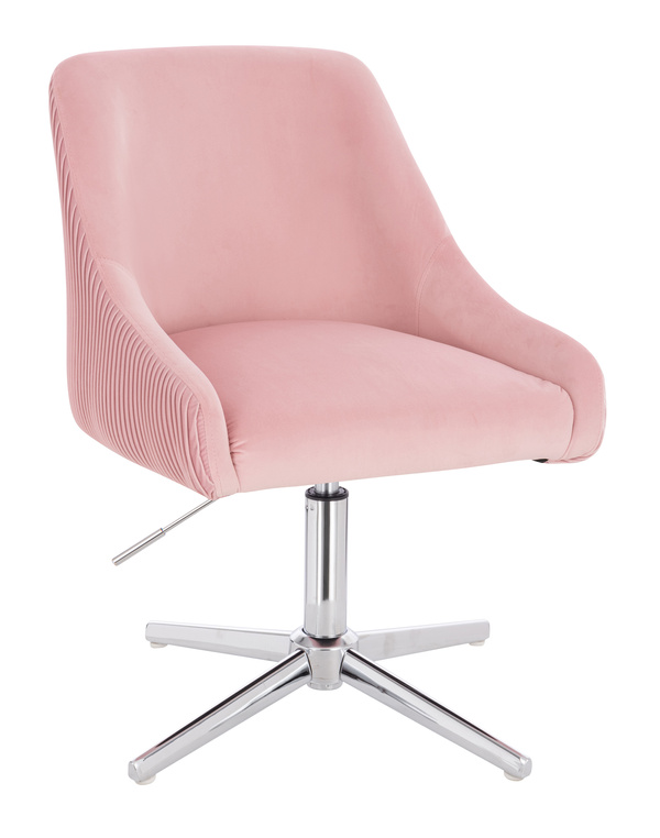 HR920CROSS Púder Rózsaszín Modern Velúr Szék Krómozott lábbal