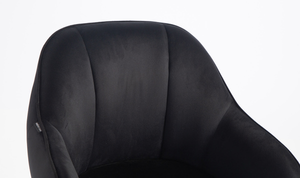 HR2055N Fekete Modern Velúr Szék Fekete lábbal