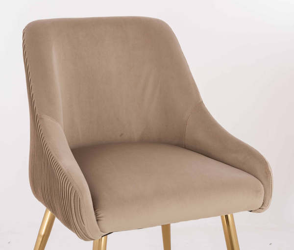 HR920 Szék arany lábakkal Latte velúr