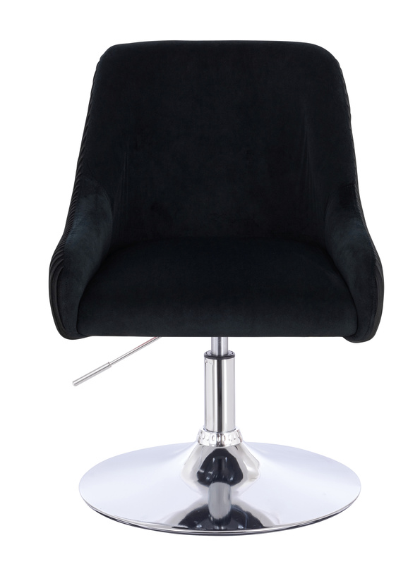 HR920N Fekete Modern Velúr Szék Krómozott lábbal