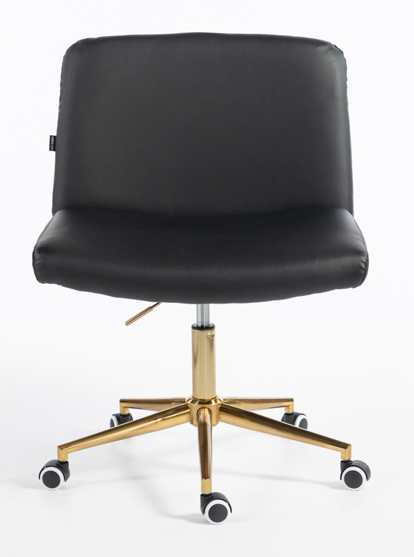 HR150K Fekete Modern Műbőr Szék Arany lábbal