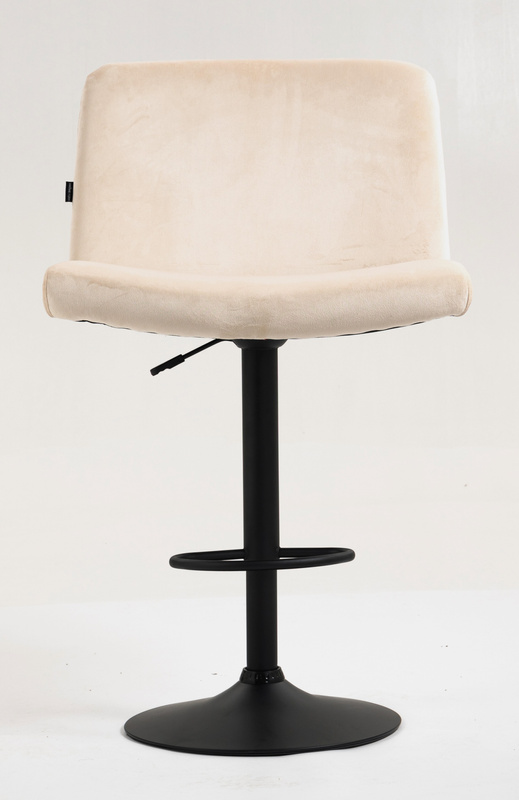 HR150W Krémszínű Modern Velúr Szék Fekete lábbal