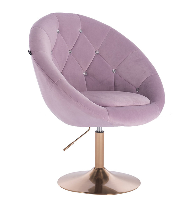 HR8516CN Halványlila modern velúr szék arany lábbal