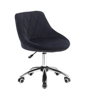 HR1054K Fekete modern velúr szék krómozott lábbal