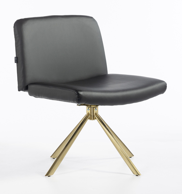 HR150 CSILLAGLÁB Fekete Modern Műbőr Szék Arany lábbal