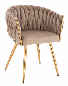 HR750 Szék Arany lábakkal Latte velúr