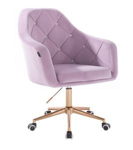 HR830K Halványlila Modern Velúr Szék Arany lábbal