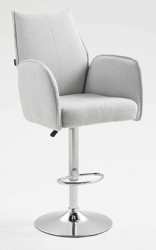 HR280W Szürke modern boucle szék krómozott lábbal