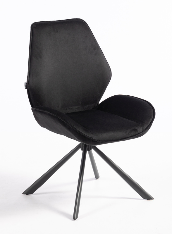 HR350 CSILLAGLÁB Fekete modern velúr szék fekete lábbal